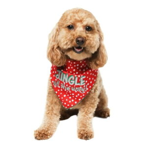 Vibrant Life Dog Clothes: Jingle All the Way Dog Bandana, Size XS-S