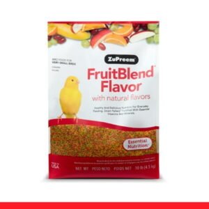 ZuPreem FruitBlend Bird Pellets, Daily Bird Food for Canaries, Finches, Core Nutrition for Very Small Birds, Made in USA, Finch Food, Canary Food (XS, 10 lb)
