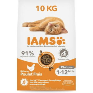 Vitality – Croquettes Super Premium Chatons – Savoureuses Complètes Équilibrées – Favorise Croissance Et Vitalité – Au Poulet Frais U2013 Sans Ogm Colorant Arôme Artificiel – Sac Refermable De 10 Kg