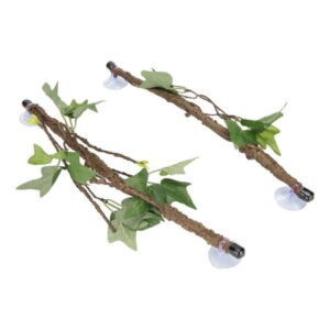 FAGINEY Reptile Corner Tree Branch,Reptile Tree Branch,Reptile Corner Branch Terrarium Plant Decoration With Suction Cups For Amphibian Lizard Snake Climbing