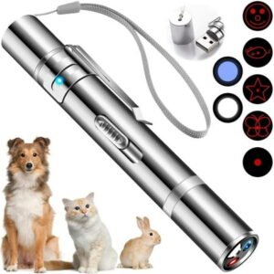Emlimny Laser Pointer, Cat Toys for Indoor Cats, Kitten Dog Laser Pen Toy, Red Dot LED Light Pointer Interactive Toys for Indoor Cats Dogs, USB Charging, 5 Switchable Patterns