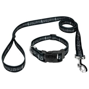 Deluxe Sheet Music Dog Collar and Leash, Extra Large