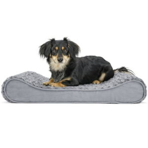 FurHaven Pet Products Ultra Plush Luxe Lounger Orthopedic Pet Bed for Dogs & Cats – Gray, Medium