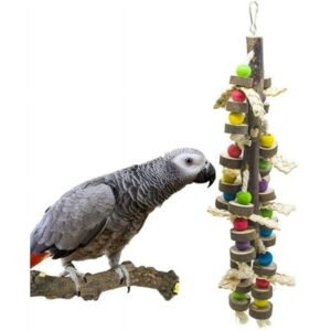 Natural Wood Large Bird Chewing Toys Suggested for Macaws Cokatoos,African Grey and A Variety of Large Amazon Parrots$Bird Chewing Toy – Parrot Cage Bite Toys Wooden Block Bird Parrot Toys