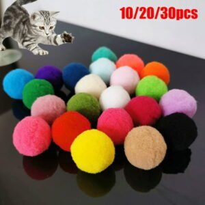 Yirtree 10/20/30Pcs Wool Felt Ball Toys for Cats and Kittens, Fun Adorable Colorful Soft Quiet Felted Fabric Balls, Unique Handmade Natural, for Cat Lover, Craft Supplies
