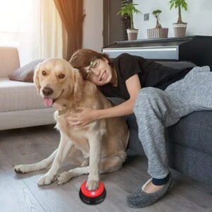 Dog Barking Dinner Toys Bell Pet Communication Button Training Baby Toys Talking Toy Recording Vocalizer Fidget Toys Extrusion Fidget Toys Adults Box Toys For Boys Voice Fidget Toy Sound Box