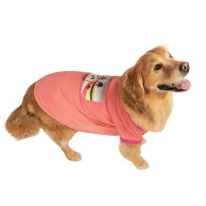 Justice Pet Cooling Polyester Palm Tree Dog Tee Shirt, L