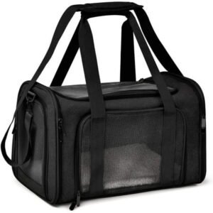 Pet Carrier for Small Medium Cats Dogs Puppies of 15 Lbs, Airline Approved Small Dog Carrier Soft Sided, Collapsible Puppy Carrier – Black Grey Pink Purple Blue