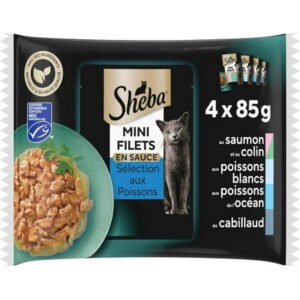 ® Mini Filets En Sauce Sélection Aux Poissons Sachets Fraîcheur Pour Chat Adulte 4 Variétés 4X85G