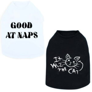 Vibrant Life Tshirt, 2pack, Cat/Naps, Black/White, L