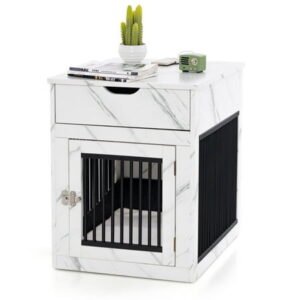 2-In-1 Dog House with Drawer and Wired Wireless Charging-White, Dog House, Dog House for Dogs Indoor or Outside, Weatherproof Dog House Outdoor, Featuring Breathable Dog, Easy to Clean