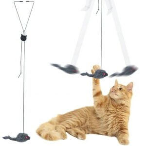 Cat Teaser Toy Interactive Hanging Mice Playing Training Catcher Cat Toys