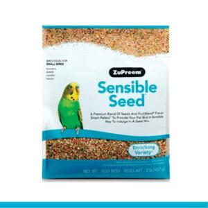 ZuPreem Sensible Seed Bird Food for Small Birds, 2 lb – Premium Blend of Seeds and FruitBlend Pellets for Parakeets, Budgies, Parrotlets, Canaries, Finches SHC9