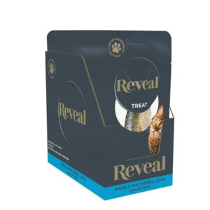 Reveal Pet Food Whole Mackerel Loin Wet Cat Treat, Natural Grain Free Food, 12 Ct 1.06 oz Pouches