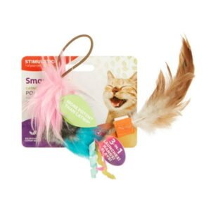SmartyKat Pom Player 3-in-1 Launcher Feather Cat Toy, Contains Silvervine & Catnip (5 Pack)