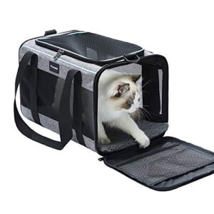 Vceoa 17.5x11x11 Inches Cat, Dog Carrier for Pets Up to 16 Lbs, Soft-Sided Cat Bag Animal Carriers Travel Puppy Carry As a Toy of Fabric Pet Home