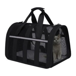 VUEYAA Folding Soft-Sided Carrier, Black, 15 lb Limit