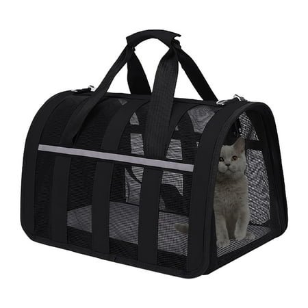 VUEYAA Folding Soft-Sided Carrier, Black, 15 lb Limit