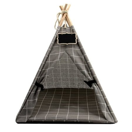Pet Mini Teepee Dogs Tent Dog/Cat Bed Play House Igloo Cave With Cushion Blackboard