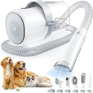 Smiaoer Dog Grooming Kit with 2.5L Pet Hair Vacuum, 5-in-1 Electric Clippers for Dogs, Cats, and Other Pets