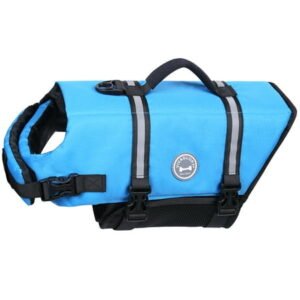 VIVAGLORY Dog Life Jacket Vest for Swimming, Ripstop, Blue, Large