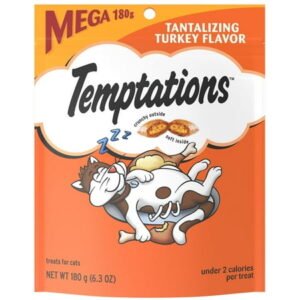 Temptations Classic Tantalizing Turkey Flavor Crunchy And Soft Dry Cat Treats, 6.3 Oz Pouch