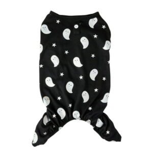 Vibrant Life, Dog and Cat Clothes, Ombre Ghost Halloween Pet Pajama, Black, Size Small