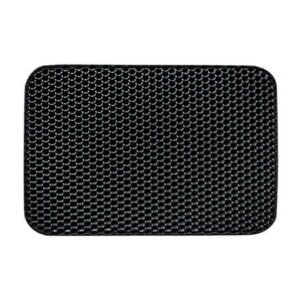 BESTSKY Cat Litter Mat,Dual-Layer EVA Design Litter Mat,Anti-Tracking Honeycomb Surface Cat Stuff,Black,L