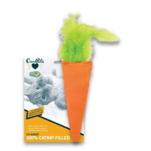 OurPets Cosmic 24 Karat Carrot Catnip Cat Toy Orange, Green