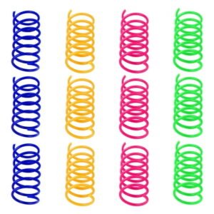 YUEHAO Pet Supplies Interactive Cat Toys For Indoor Cats Durable Coil Color Spring Cat Toys Active Health Fitness Play Coil Coil Spring Toys 12Pcs