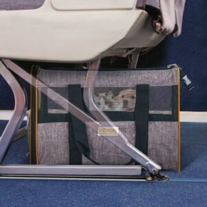 BENTISM Cat Carrier with Wheels Airline Approved Rolling Pet Carrier 22 lbs Grey for Cat Dog Small Medium Animals Kitten Puppy