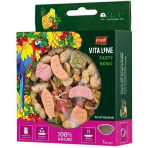 AE Cage Company Vita Line Herbal Edible Lunch Box Peanut Party Bowl [Bird Treat Sticks, New Bird Supplies, Bird Supplies] 1 count