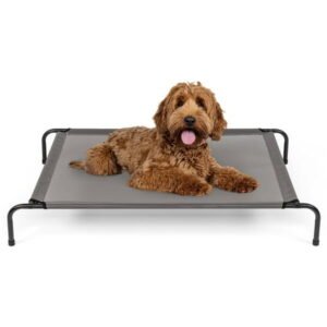 ZephyPaws Cooling Elevated Raised Dog Cots Bed for Dog Cat,Portable Pet Hammock for Medium Dog,Gray