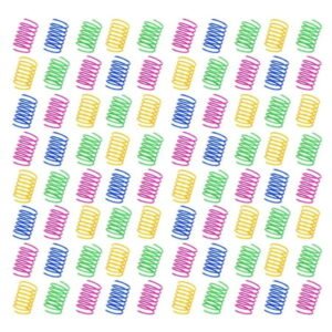 100 PCS Pet Wide Colorful Springs Hurrik9 Ring Replacement Cat Toys Coil Spiral Springs Puppy Puzzles For Cat Pet Interactive Cat For Walking Pen Indoor Cats Durable Coil New Puppy Gif