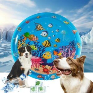 Qxpztk Water Sensory Playmat for Cats,Cat Toys for Bored Indoor Cats, Cat Kicker Toys Self Play Mat,Interactive Toys for Cats to Play Alone