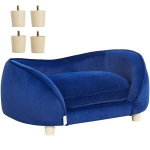 KFFKFF Pet Couch, Comfortable Sofa for Dogs and Cats, Medium Size, Plush Dog Bed, Supports up to 81 lbs, Navy