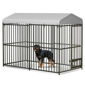 Yesurprise Outdoor Dog Kennel, Outdoor Dog House with Roof Waterproof Cover for Small Medium Large Dog, Pet Shade Playpen with Secure Lock