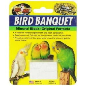 Zoo Med Bird Banquet Mineral Block Original Seed Formula Food 1 oz.