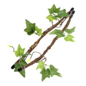 Purrfect 2Pcs 17 Inch Reptile Branches with Suction Cups Lizard Climbing Vines with Leaves Bendable Fake Terrarium Branches Snake Gecko Tank Accessories