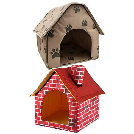 YFMHA Portable Dog House Foldable Winter Pet Bed Nest Tent Cat Puppy Kennel (A)