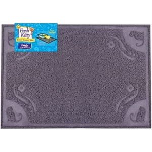 Fresh Kitty Soft Knit Easy Clean Litter Trapping Mat for Pet Cat Litter Box, Large, Grey Pattern