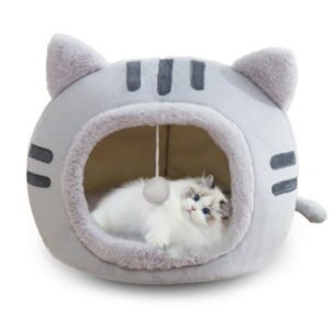 EOIVSH Cat Bed for Indoor Cats – Warming Pet Bed Washable Cat House – Pet Cave Bed for Kittens Dogs