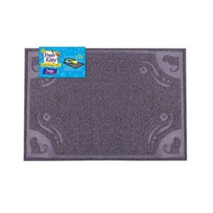 Fresh Kitty Soft Knit Easy Clean Litter Trapping Mat for Pet Cat Litter Box Large Grey Pattern