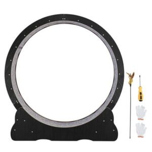 KFFKFF Feline Activity Wheel, Spacious Indoor Cat Exercise Device, 43.3 inch Cat Fitness Wheel with Removable Carpet and Interactive Cat Toy for Jogging/Walking/Coaching, Appropriate for Various Cats