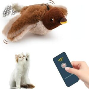 XHUNGLE Exciting Flapping Wings Flying Bird Cat Toy for Fun Interactive Playtime with Your Feline Friend – Engaging Squeaking Sound and Stimulating String Simulation for Endless Indoor Ex