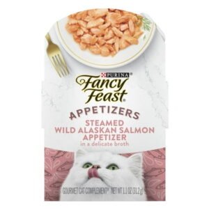Purina Fancy Feast Appetizers Wet Cat Food, Steamed Alaskan Salmon, 1.1 oz Trays (10 Pack)