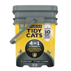 Purina Tidy Cats 4-in-1 Clumping Cat Litter, Odor Control, Low Dust, 35 lb. Pail