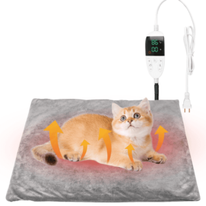 Heated Cat Bed, BDUN Heating Bed for Cats and Dogs, Waterproof Heating Pad, 17.7”x17.7”