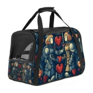 Pet Carrier Bag with 900D Oxford Cloth Fabric, Sherpa Base, and Nylon Webbing – 17x10x11.8 Inches, 43x26x30 cm – Travel in Style with Your Furry Friend!