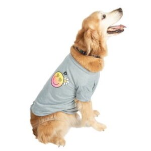 Justice Pet Polyester Front Tied Dog Tee, Gray, XL